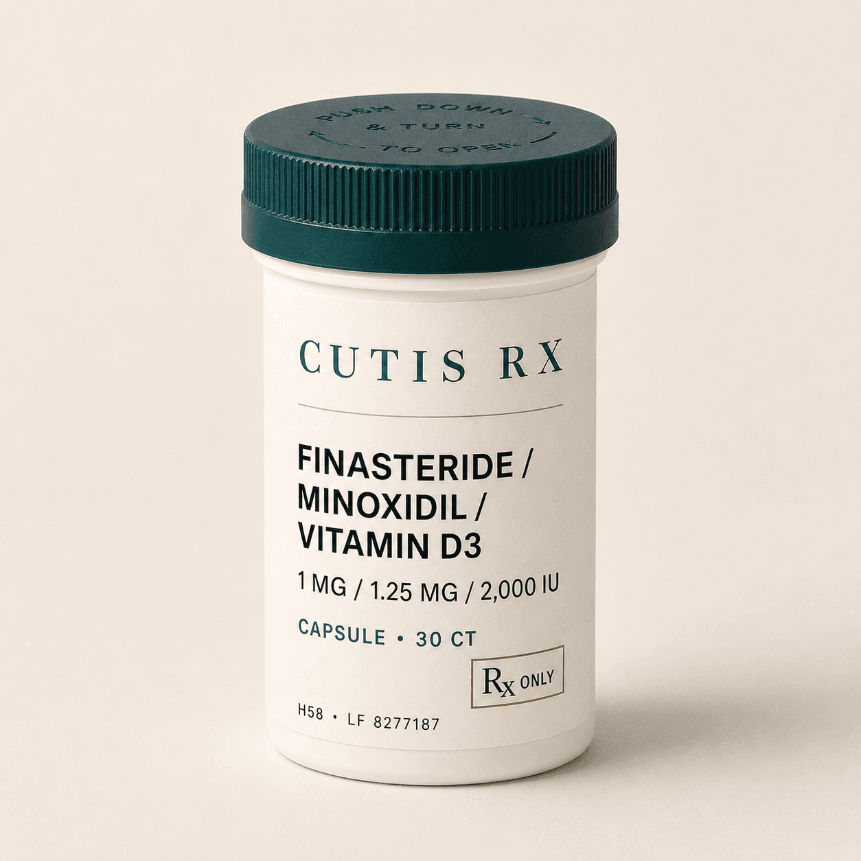 Finasteride / Minoxidil / Vitamin D3 1MG/1.25MG/2,000 IU Capsule product packaging